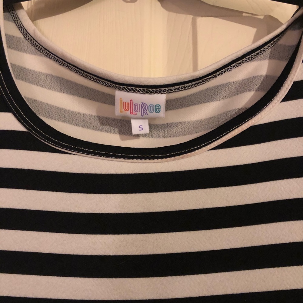Lularoe Nicole Black & White Striped